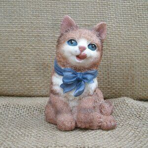 Vintage Sitting Brown Cat Figurine